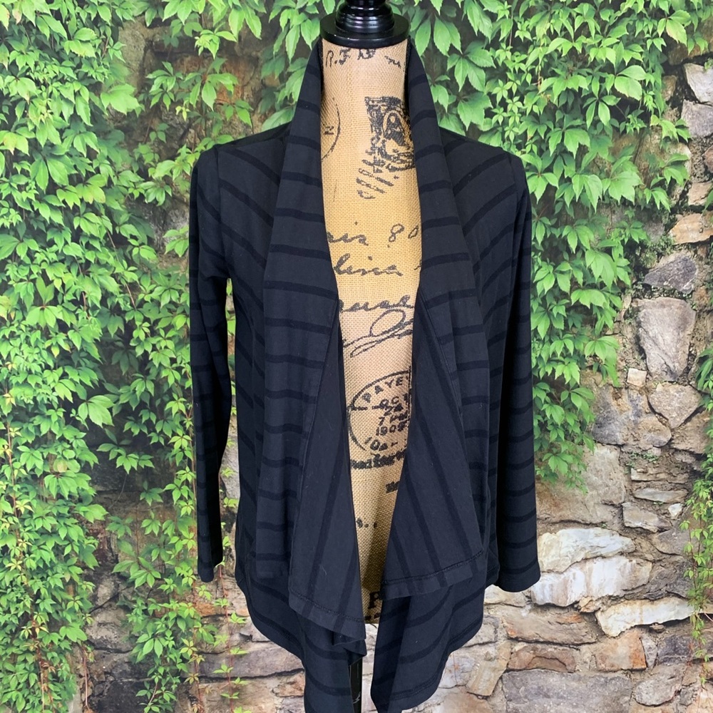 STATESIDE Striped Waterfall Jersey Cardigan/Jacket, XS